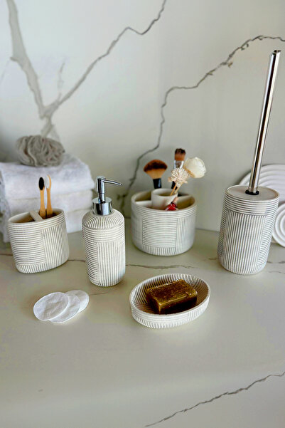 Prima Nova Scorro Bathroom Set 5 Pieces - Beige