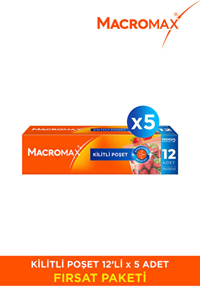 MACRO MAX Kilitli Poşet - 12 Li X 5 Adet Avantaj Paket