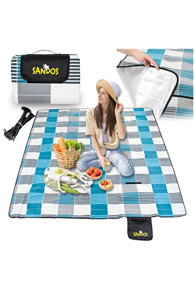 Other Pătură de picnic pentru plajă, saltea izolată, 200 x 200, ancore, impermeabilă, grilă mare