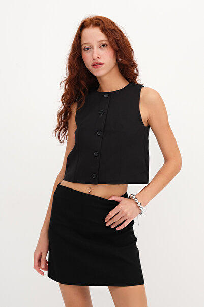 Addax Lined Buttoned Vest Y00005