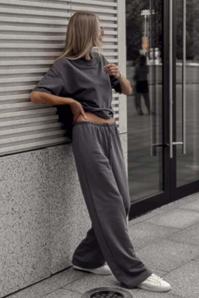 Madmext Smoked Wide Leg Basic Women's Sweatpants Mg2553