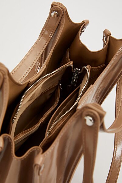 Levidor Khaki Double Compartment Large Shoulder Bag