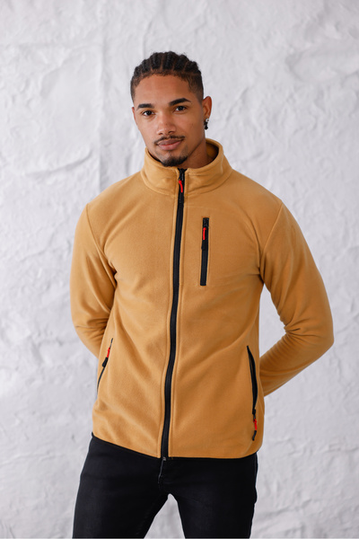 monox Ανδρικό αθλητικό μπουφάν με φερμουάρ από φλις