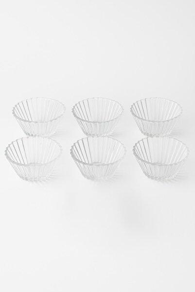 EWs Set of 6 Glass Patterned Snack Bowls 150 ml