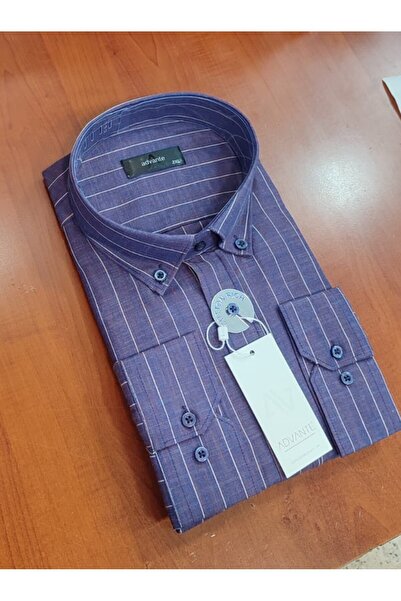 ADVANTE Güncüoğlu 100% Cotton Long Sleeve Pocketed Collar Buttoned Striped Oxford Men's Shirt