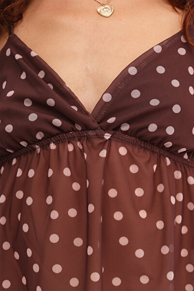 Addax Strappy Polka Dot Blouse A17589