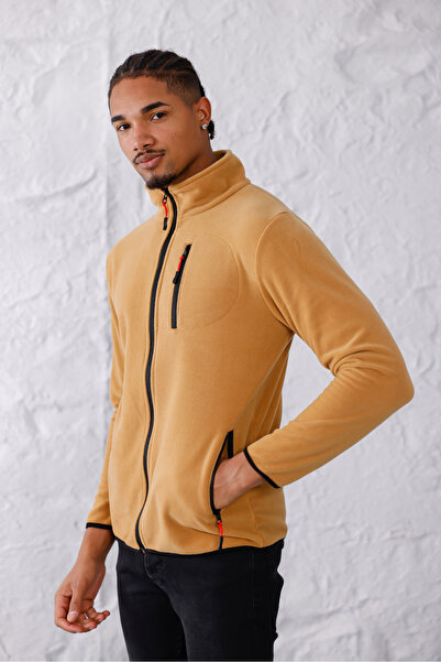 monox Ανδρικό αθλητικό μπουφάν με φερμουάρ από φλις