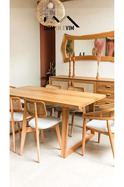 Orman Evim NATUREL AHŞAP MASİF YEMEK/MUTFAK/ÇALIŞMA MASASI 70x120 80x140 80x150