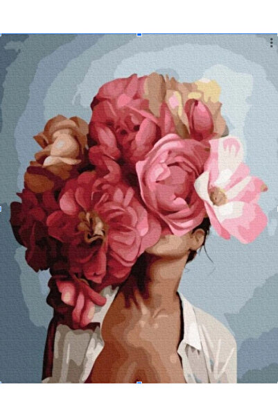 Other Creative paint-by-numbers picture of a head with flowers and a children's frame