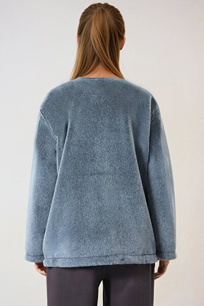 VAGGON Women's Gray Snap Closure Lined Tassel Jacket Vs01009