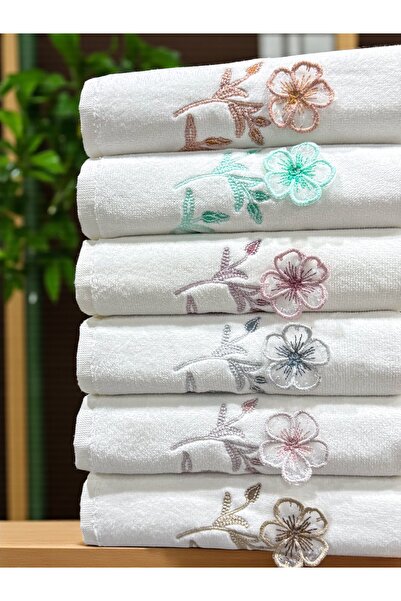 AYHANHOME 3D вишивка квітів, 6 штук, 50x90, набір рушників для рук і обличчя