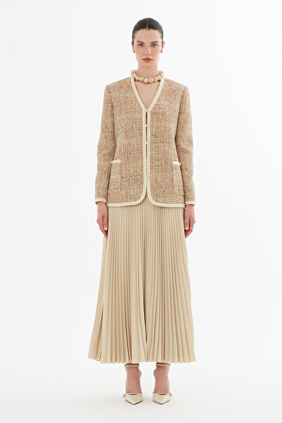 GİZİA Düğme Kapamalı Ceket Ve Piliseli Etek