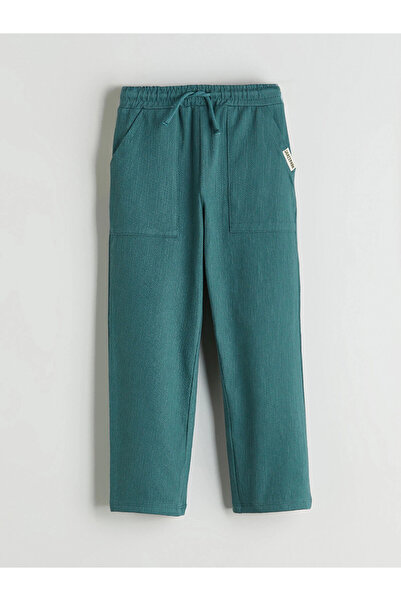 LC Waikiki Παιδικό πράσινο ανδρικό παντελόνι με ελαστική μέση LCW