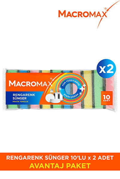 MACRO MAX Colorful Sponge - 10X2 20 Pieces