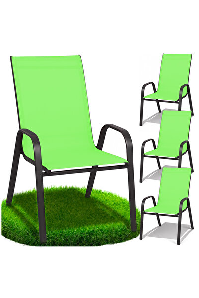 Other Metal garden chairs for balcony terrace strong green garden armchair 4 pieces