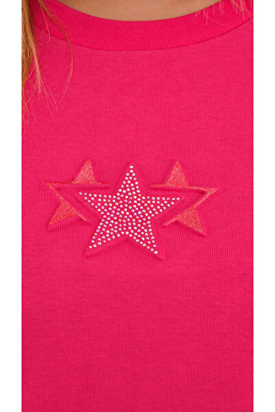 Sogo 2'Lİ TAKIM YILDIZ BASKILI TAŞLI ETEKLİ DİKDÖRTGEN NİKEL AKSESUARLI