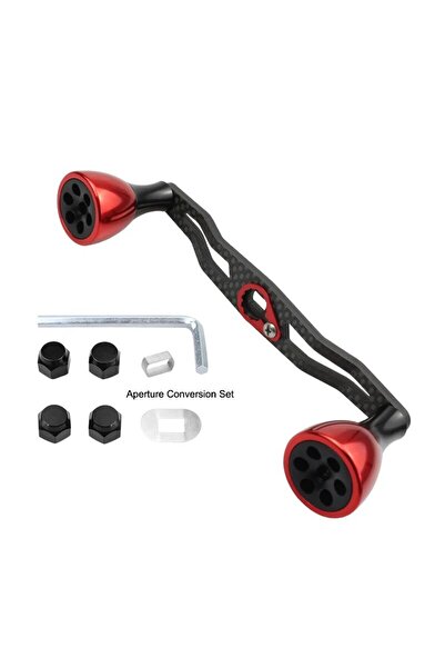 Choice5 مقبض صيد من ألياف الكربون أحمر رباعي المحاور EKfan بطول 130 مم، مقابض...