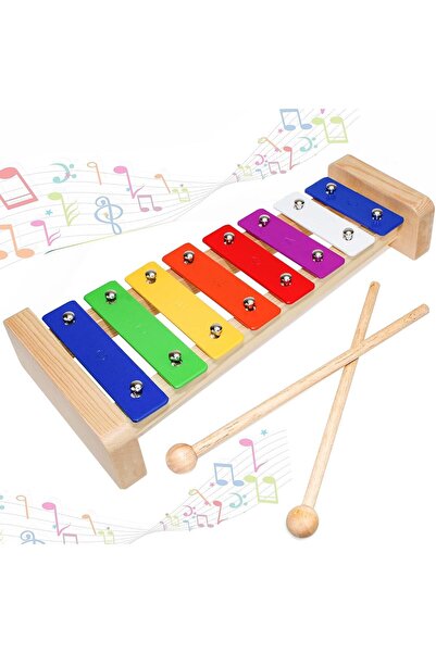 MegArya KFDDRN Xylophone for Kids, 8-Note Glockenspiel, Wooden Instrument, C Major Scale, 2 Beaters
