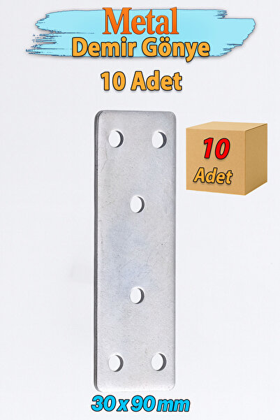 Badem10 Mobilya Köşe Bağlantı Demiri 30x90 mm 10 Adet Set Düz Metal Gönye Dol...