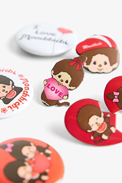 Bershka 7-pack of Monchhichi badges
