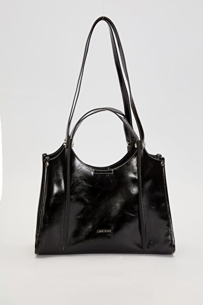 Levidor Black Double Compartment Large Shoulder Bag