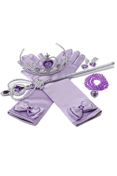 Other Purple carnival costume set with Frozen gloves and bracelet and tiara