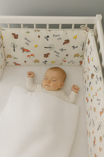 Jaju Baby موسلين تيلكي 100×200 (4 جوانب) حماية جانبية للسرير 100*200 سم قماش ...