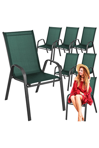 Other Metal garden chairs for terrace, balcony, green garden armchair, set of 6