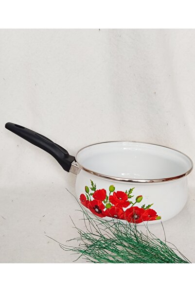 EBRULİEMAYE Gelincik Enamel Saucepan Sauce Bowl 2 Liters 20 cm Diameter Casserole Dark Blue Handle