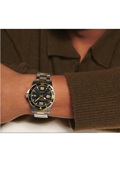 LONGINES collection, high-end men's watch, automatic, diameter 44.00 mm, stainless steel-gold/black