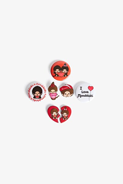 Bershka 7-pack of Monchhichi badges
