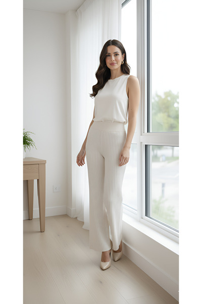 ASEZ BUTİK Knitwear Palazzo Pants – Comfortable and Modern Elegance