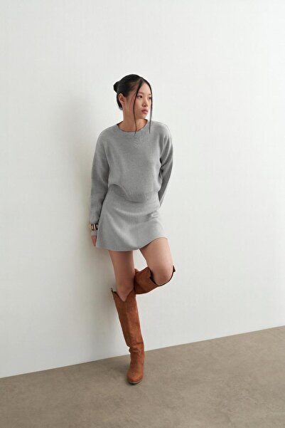 TRİNİTY طقم سترة تريكو وتنورة قصيرة للنساء