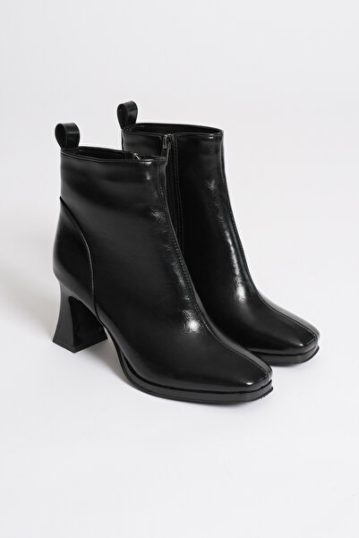 TOPUK Γυναικείες μπότες Meylin Μαύρες Ματ Λουστρίνι με Πλατυμύτρια Μύτη