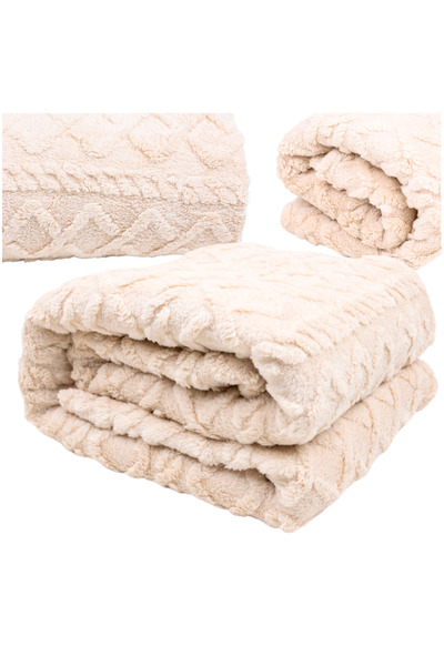 Other SCANDINAVIAN BLANKET THICK WARM BEDSPREAD GARMENT 160X200 CM GIFT BEIGE
