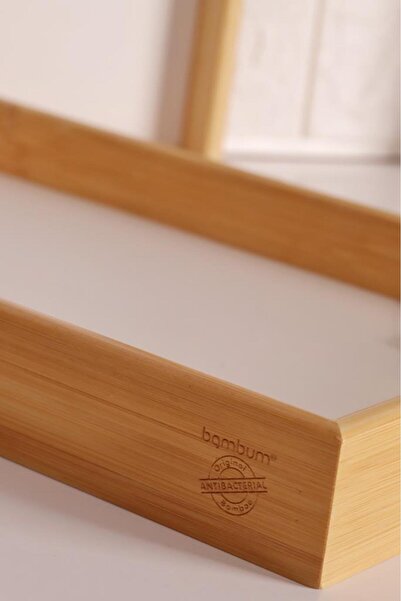 Atbyhome Bambum Marbella - Set of 2 Marble Patterned Trays White Medium Small