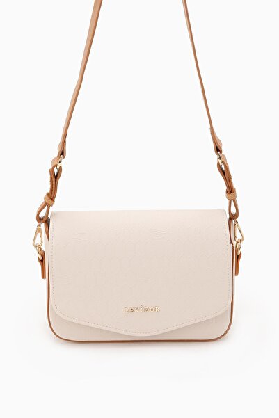 Levidor Bej Petek Baskılı Ayarlanabilir Askılı Omuz Çantası