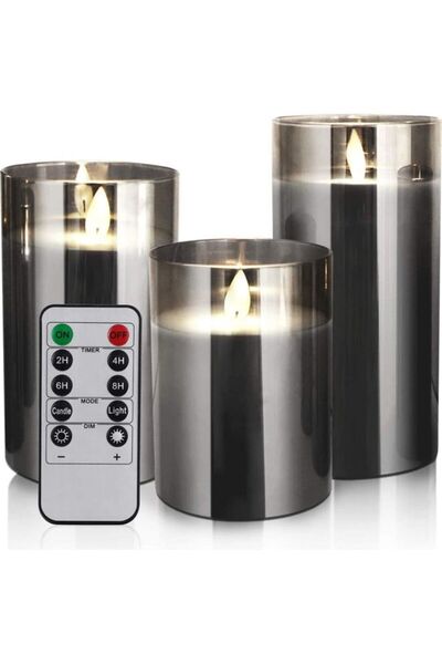 fun zone XiuWoo 3-Piece LED Flameless Candle Set Black