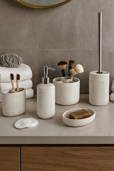 Prima Nova Scorro Bathroom Set 5 Pieces - Beige