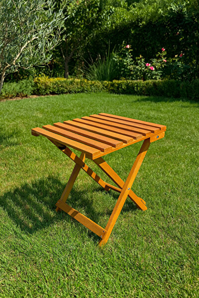 suntadan Ahşap Kare Sehpa Katlanır Piknik Masası Bahçe Balkon Teras Şezlong M...