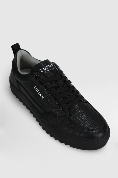 Lufian Philip Men's Leather Sneaker Shoes Black