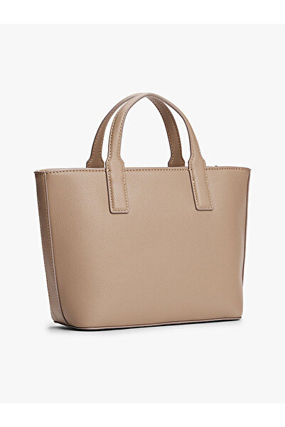 Tommy Hilfiger Kadın TH Logotape Mini Tote El Çanta - Açık Kahverengi