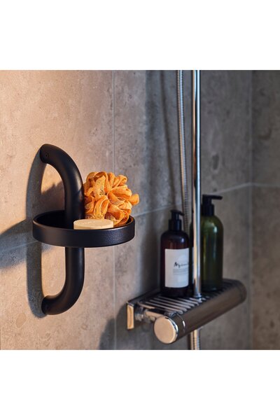 IKEA BÄSINGEN Shower shelf, anthracite, 16 x 29 cm