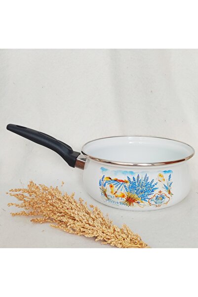 EBRULİEMAYE Blue Lavender Enamel Saucepan Sauce Bowl 2 Liters 19 cm Diameter ...