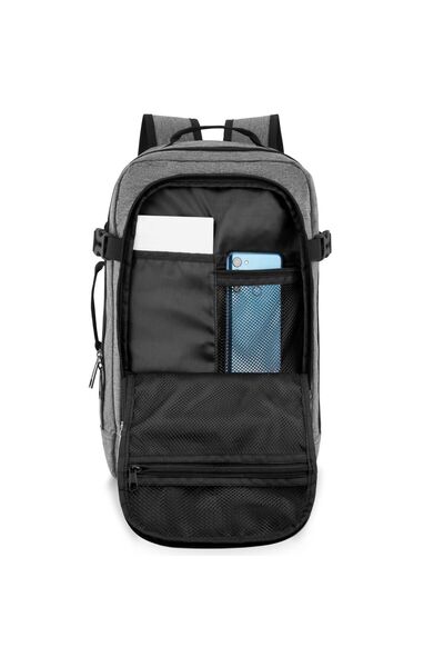 zagatto Σακίδιο πλάτης ταξιδιού, γκρι, Ταξίδι, Χειραποσκευή καμπίνας, 40x30x20 cm, Wizz Air/ Ryanair, 10kg, ZG995