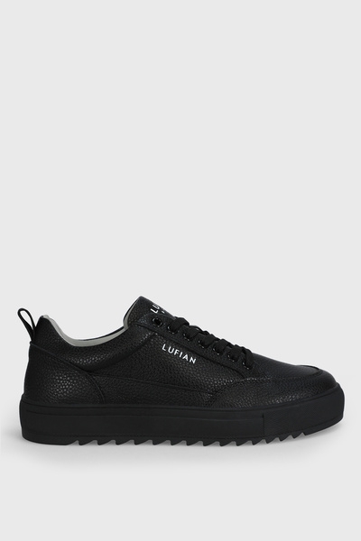 Lufian Philip Men's Leather Sneaker Shoes Black