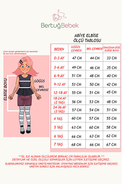 Bertuğ Bebek Güllü Uzun Kollu Balon Etek Kız Çocuk Yaka Beyaz Abiye Mevlüt Elbise