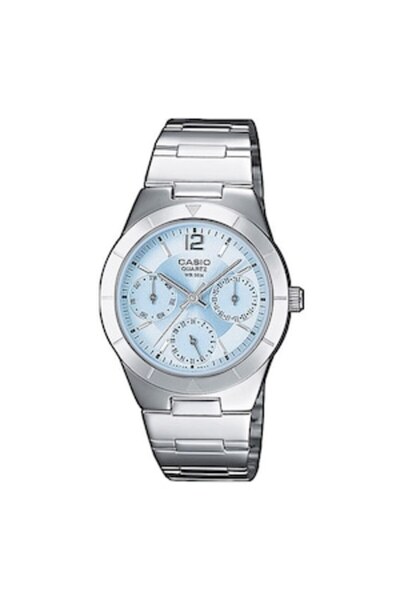 Casio , Multi-function watch with metal bracelet, Silver/Pale Blue