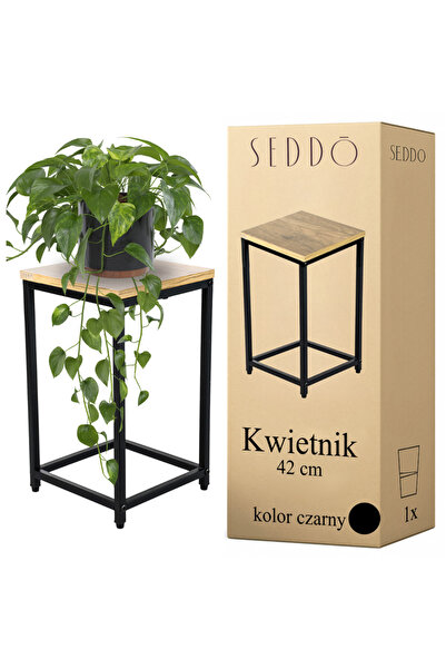 Other Suport de flori rustic industrial din lemn și metal, stil loft, cu 1 raft de 42 cm