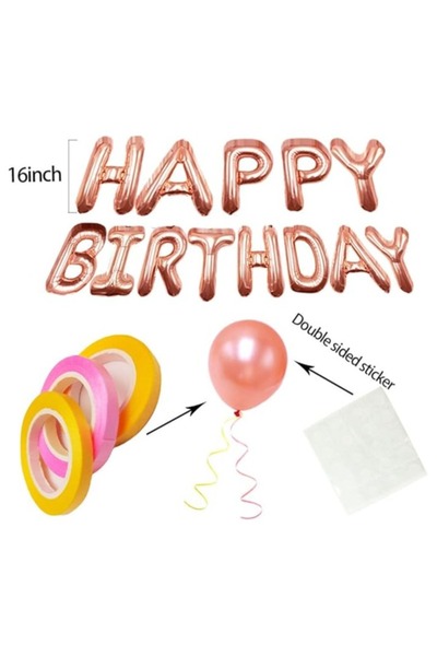 HALAMODO Rose Gold Decoration Balloons, Birthday Party Balloon Set, Kids Birthday Balloon